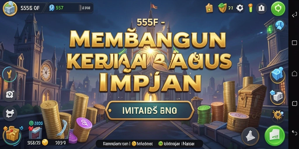 Screenshot menampilkan antarmuka dan gameplay seru 555F.
