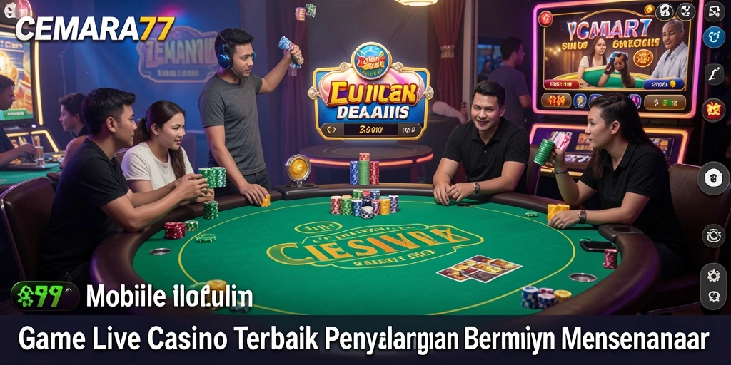 Tangkapan layar gameplay CEMARA77 memperlihatkan interaksi langsung dengan dealer.