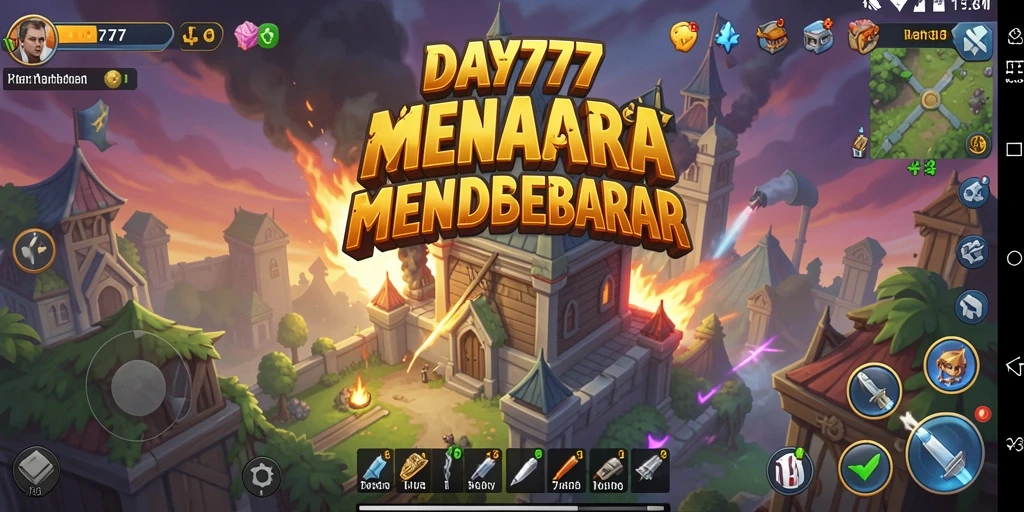 Screenshot menampilkan aksi seru dalam permainan Tower Defense.