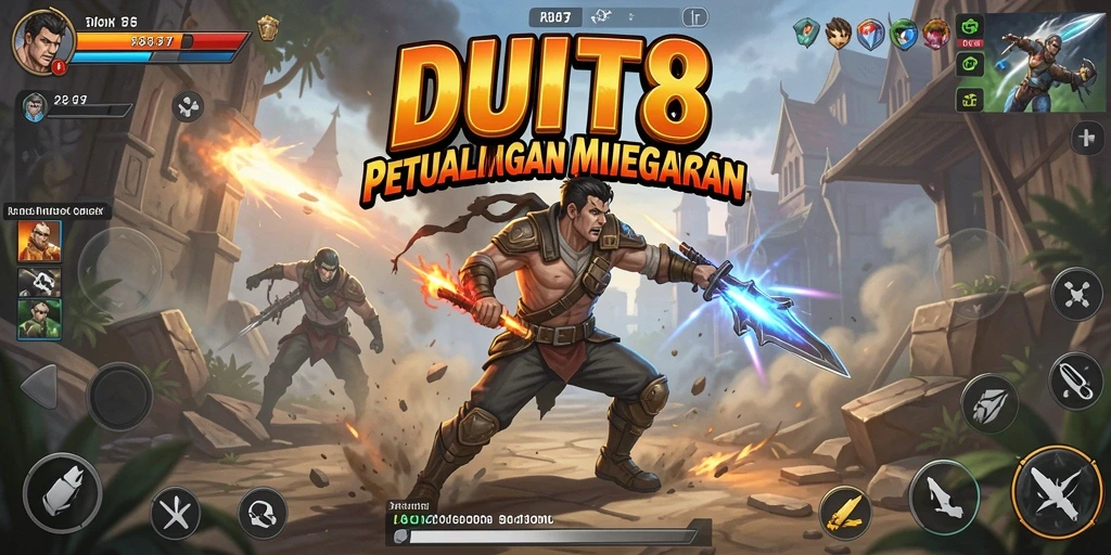 Tampilan gameplay DUIT8 yang penuh aksi dan seru.
