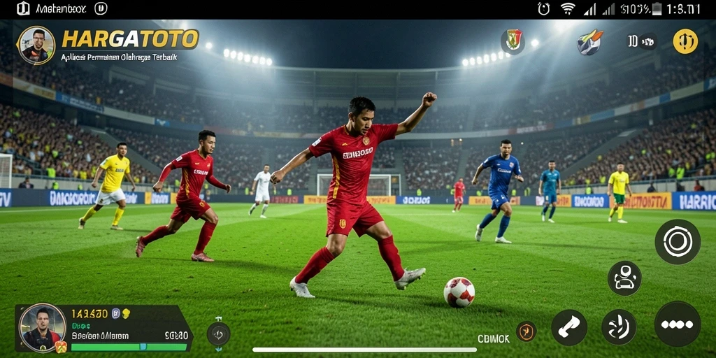 Tangkapan layar gameplay HARGATOTO yang menunjukkan aksi olahraga yang seru.