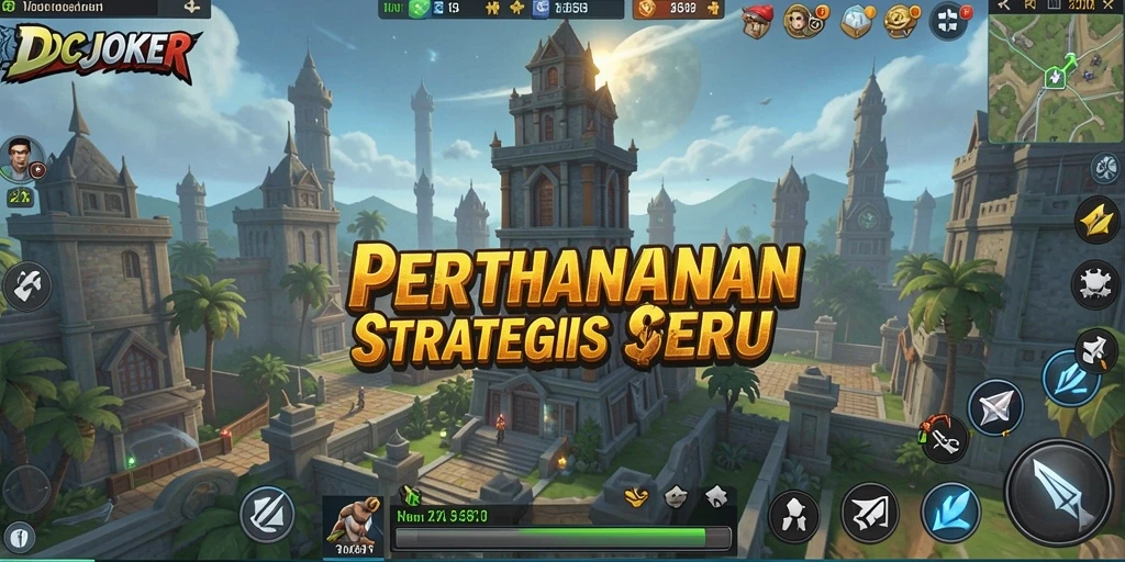 Tampilan strategis menara dalam game Tower Defense yang menegangkan.