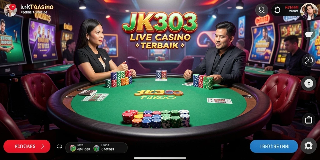 Tampilan gameplay Live Casino di JKT303 yang menarik dan interaktif.