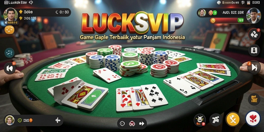 Tampilan menarik gameplay Gaple yang seru di LUCKSVIP.
