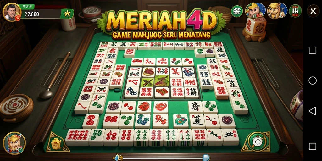 Tampilan gameplay seru dari game Mahjong MERIAH4D.