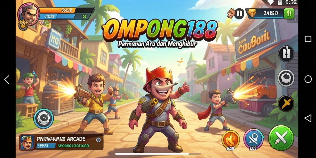 Tampilan menarik gameplay arcade OMPONG188 yang seru.