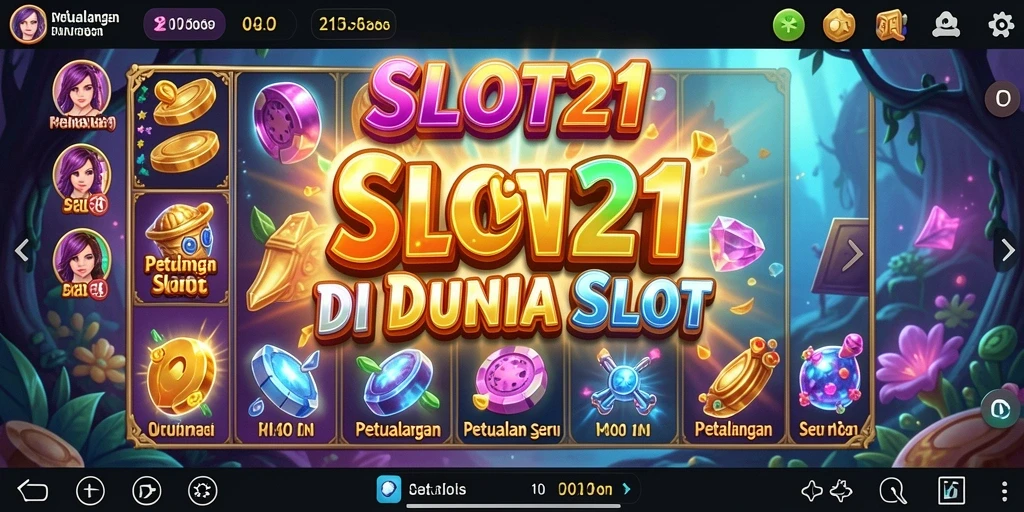 Tampak gameplay seru dari SLOT21 dengan elemen petualangan yang menarik.