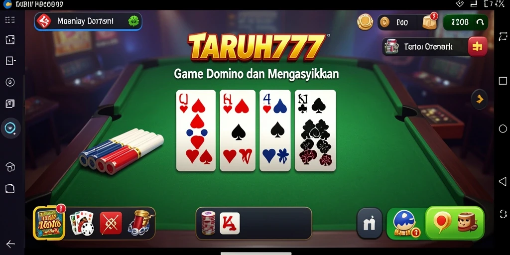 Tangkapan layar gameplay TARUH777 menampilkan aksi domino seru.