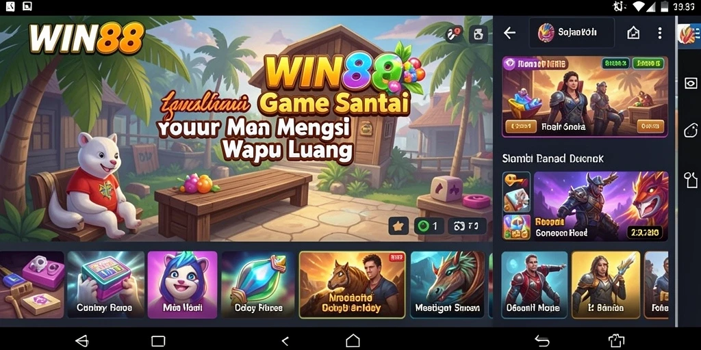 Tampilan gameplay yang menarik dari WIN88 dengan karakter ceria.